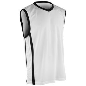 Spiro Mens Basketball Top / White/Black